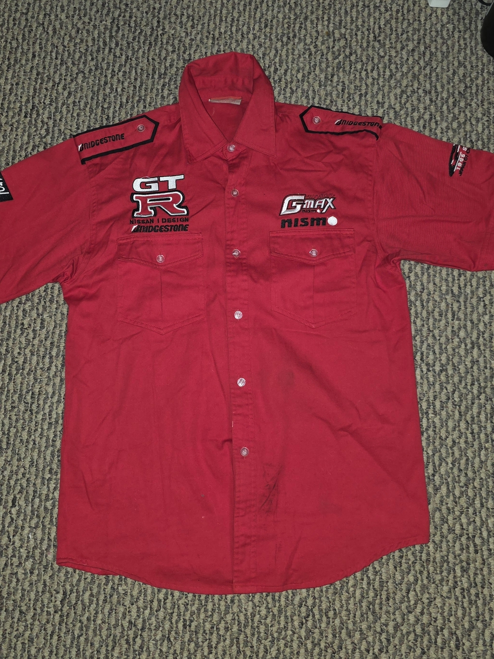NISMO GT-R Red Short-Sleeve Button-Down Shirt